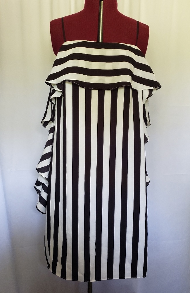 Nicole Miller Spaghetti Strap Ruffle Dress - Picture 5 of 8